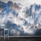 Miniatura fototapety Żurawie na skale w górach we wnętrzu przedpokoju