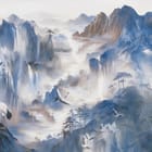 Miniatura fototapety Żurawie na skale w górach