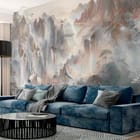 Miniatura fototapety Krajobraz górski z wodospadami we wnętrzu salonu