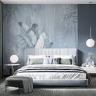 Miniatura fototapety Tropikalne liście w harmonii we wnętrzu sypialni