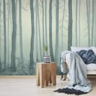 Miniatura fototapety Wysokie drzewa w lesie we wnętrzu salonu