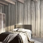 Miniatura fototapety Leśne drzewa i mglisty horyzont we wnętrzu sypialni