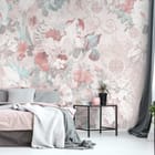 Miniatura fototapety Kwiaty polne z ornamentami we wnętrzu sypialni