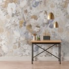 Miniatura fototapety Kwiatowy wzór z dużymi kwiatami we wnętrzu przedpokoju