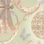 Miniatura fototapety Kwiaty na zielonym tle z liśćmi fragment #2