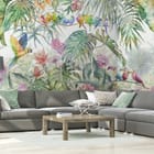 Miniatura fototapety Kolorowe ptaki w tropikalnej dżungli we wnętrzu salonu