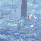 Miniatura fototapety Las z wysokimi drzewami w mgle fragment #2