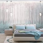 Miniatura fototapety Las z Wysokimi Drzewami i Mgłą we wnętrzu sypialni