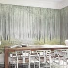 Miniatura fototapety Leśna mgła i wysokie drzewa we wnętrzu kuchni