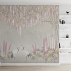 Miniatura fototapety Żurawie w ogrodzie kwiatów we wnętrzu przedpokoju