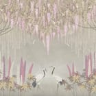 Miniatura fototapety Żurawie w ogrodzie kwiatów