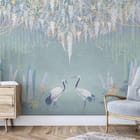 Miniatura fototapety Żurawie wśród roślinności we wnętrzu przedpokoju