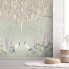 Miniatura fototapety Żurawie w Ogrodzie Pełnym Kwiatów we wnętrzu salonu