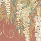 Miniatura fototapety Żurawie wśród roślin na czerwonym tle fragment #2