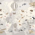 Miniatura fototapety Mapa świata z balonami dla dzieci