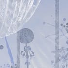 Miniatura fototapety Białe zasłony i rośliny w tle fragment #1