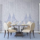 Miniatura fototapety Białe zasłony i rośliny w tle we wnętrzu kuchni