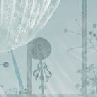 Miniatura fototapety Zasłony z roślinnymi wzorami fragment #1