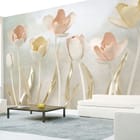 Miniatura fototapety Tulipany w pastelowych kolorach we wnętrzu salonu