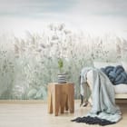 Miniatura fototapety Pole traw i dzikich kwiatów we wnętrzu salonu