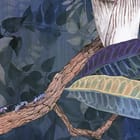 Miniatura fototapety Kwiaty na tle gałęzi drzewa fragment #2