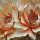 Miniatura fototapety Kwiaty 3D z Złotymi Akcentami