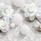 Miniatura fototapety Białe kwiaty na gałęziach 3D