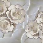 Miniatura fototapety Białe kwiaty z geometrycznym tłem