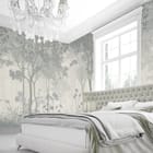 Miniatura fototapety Gęsty las z wysokimi drzewami we wnętrzu sypialni