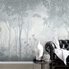 Miniatura fototapety Las z mglistą atmosferą we wnętrzu salonu