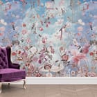 Miniatura fototapety Kwiaty i ptaki na tle nieba we wnętrzu przedpokoju