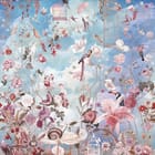 Miniatura fototapety Kwiaty i ptaki na tle nieba