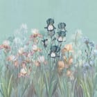 Miniatura fototapety Kwiaty irysów na tle nieba