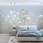 Miniatura fototapety Pole irysów na tle nieba we wnętrzu sypialni