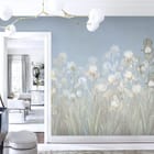 Miniatura fototapety Pole irysów na tle nieba we wnętrzu salonu