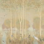 Miniatura fototapety Las z wysokimi drzewami i jeziorem