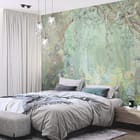 Miniatura fototapety Tropikalna Dżungla z Roślinnością we wnętrzu sypialni