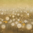 Miniatura fototapety Dmuchawce na łące z żółtymi kwiatami