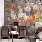 Miniatura fototapety Bukiet Kwiatów w Ozdobnym Wazonie we wnętrzu sypialni