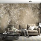 Miniatura fototapety Pnącza z liśćmi na tle we wnętrzu salonu