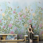 Miniatura fototapety Kolorowe róże na łodygach we wnętrzu przedpokoju