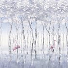 Miniatura fototapety Różowe flamingi w lesie