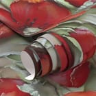 Miniatura fototapety Czerwone maki z zielonymi liśćmi fragment #1