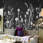 Miniatura fototapety Czarno-białe polne kwiaty we wnętrzu salonu