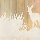 Miniatura fototapety Sylwetki jeleni w lesie fragment #1