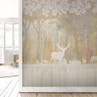 Miniatura fototapety Sylwetki jeleni w lesie we wnętrzu przedpokoju