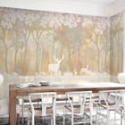 Miniatura fototapety Sylwetki jeleni w lesie we wnętrzu kuchni