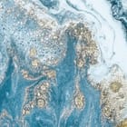 Miniatura fototapety Abstrakcja z Niebieskim i Złotem fragment #1