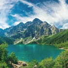 Miniatura fototapety Górski krajobraz z jeziorem