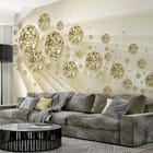 Miniatura fototapety Geometryczne złote kule w tunelu we wnętrzu salonu